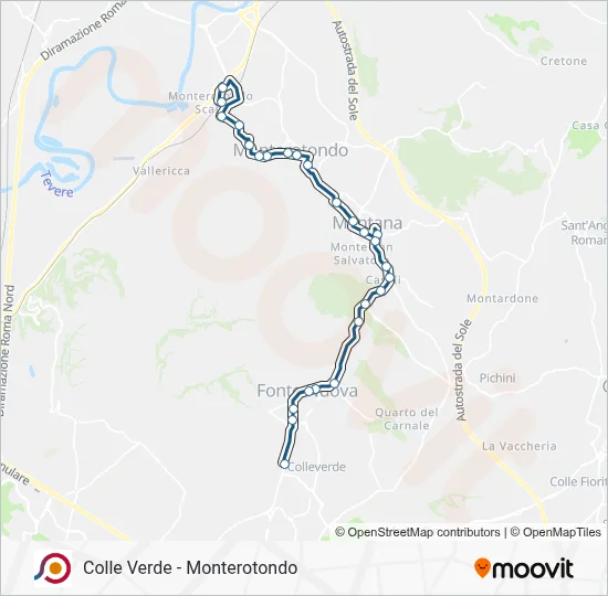 Percorso linea bus COTRAL