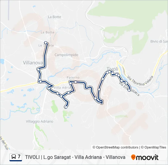 Percorso linea bus 7