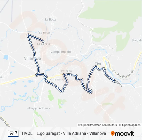 Percorso linea bus 7