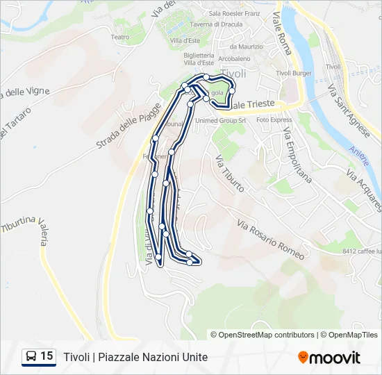 Percorso linea bus 15