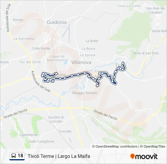 Percorso linea bus 18