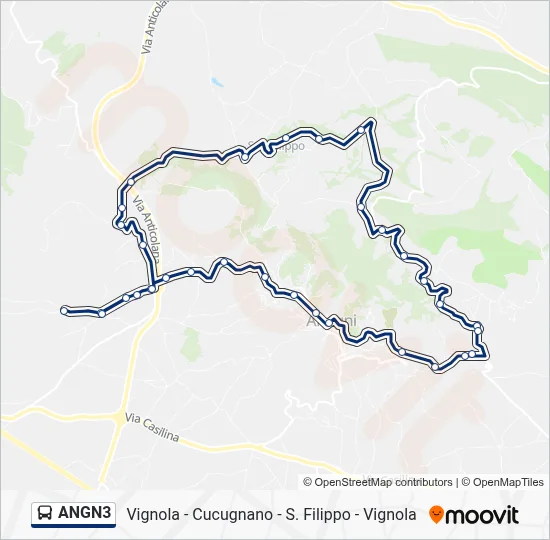 Percorso linea bus ANGN3
