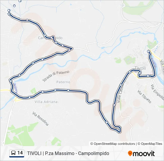 Percorso linea bus 14