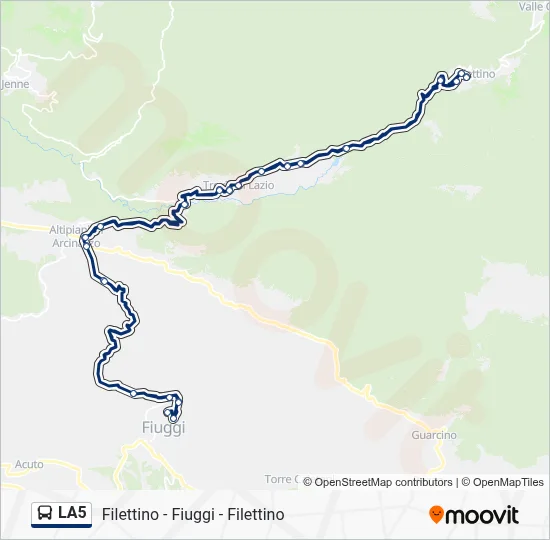 Percorso linea bus LA5
