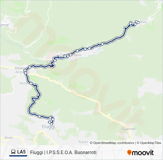Percorso linea bus LA5