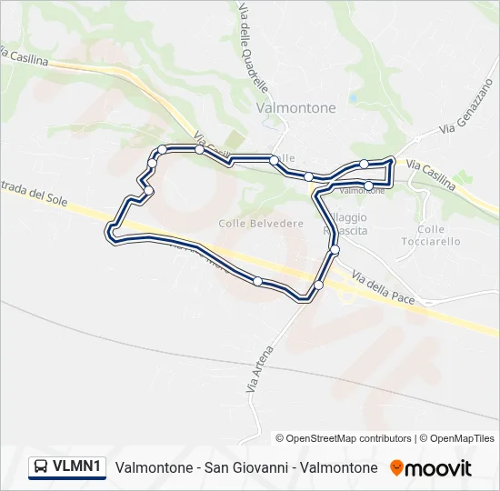 Percorso linea bus VLMN1
