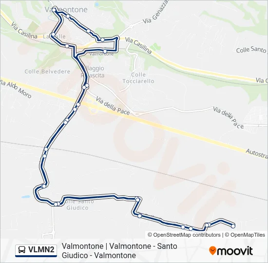 Percorso linea bus VLMN2