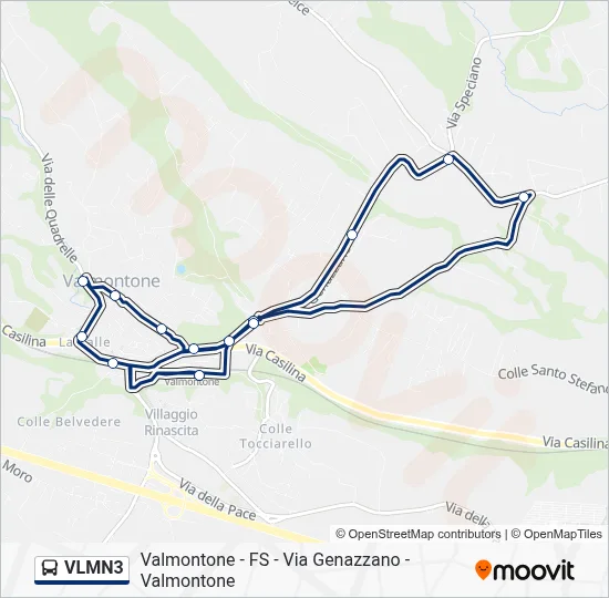 Percorso linea bus VLMN3