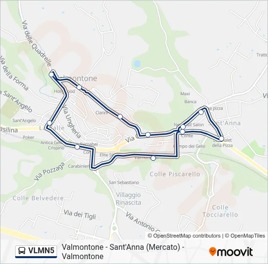 Percorso linea bus VLMN5