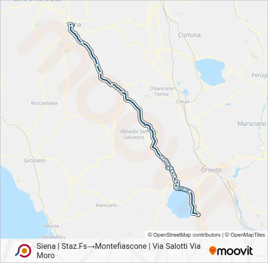 Percorso linea bus COTRAL