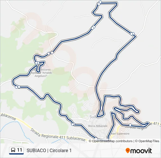 Percorso linea bus 11