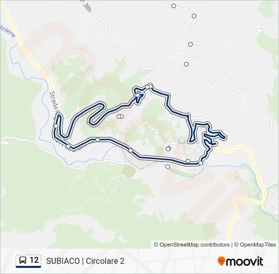 Percorso linea bus 12