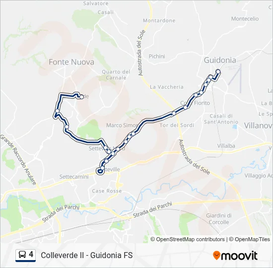 Percorso linea bus 4