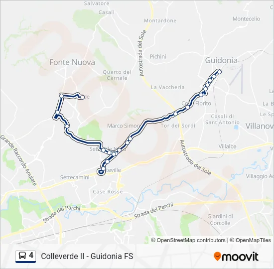 Percorso linea bus 4