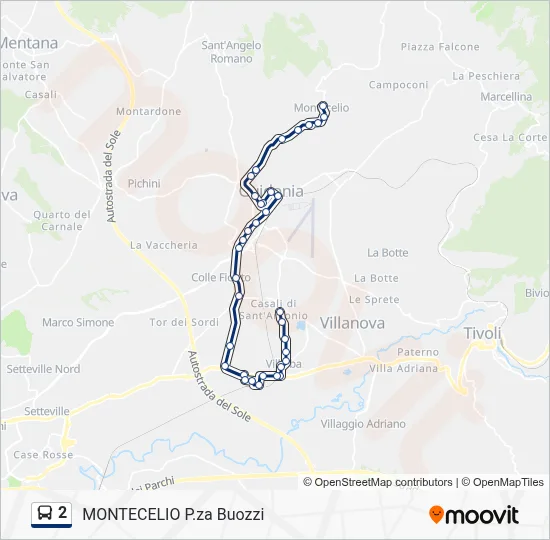 Percorso linea bus 2