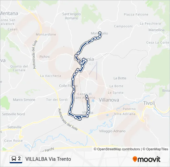 Percorso linea bus 2