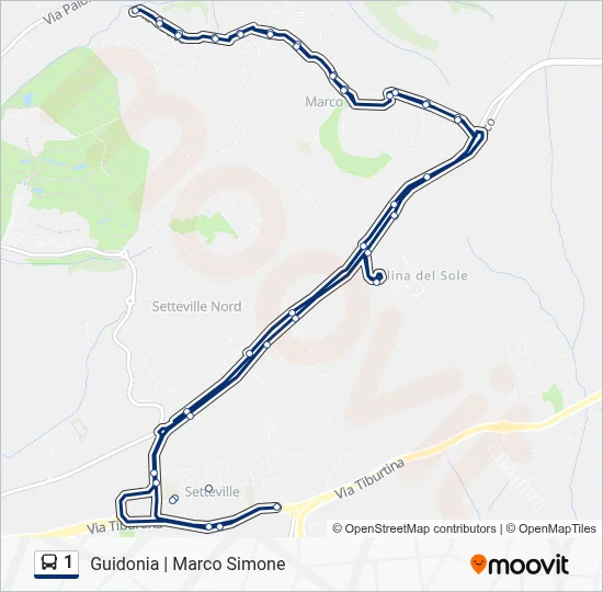 1 Bus Line Map