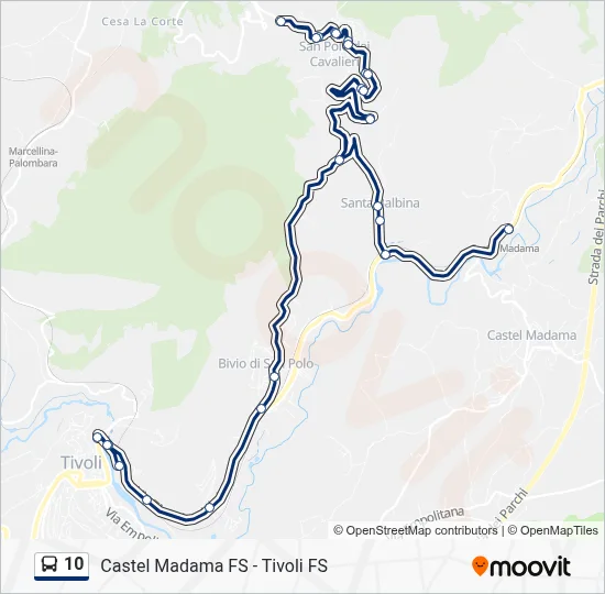 Percorso linea bus 10