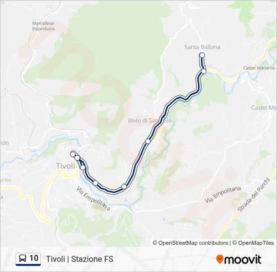 Percorso linea bus 10