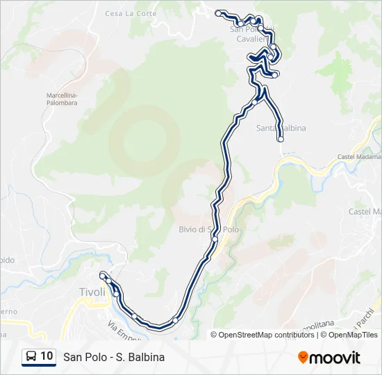 Percorso linea bus 10