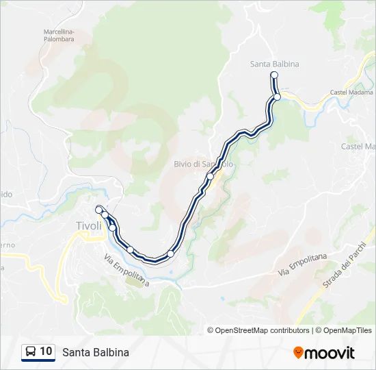 Percorso linea bus 10