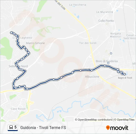 Percorso linea bus 5
