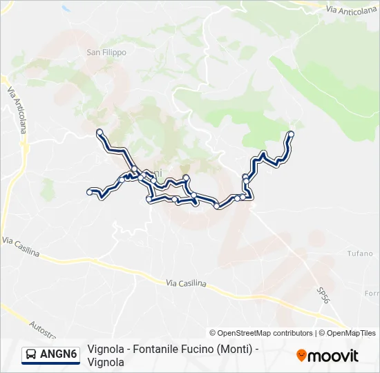 Percorso linea bus ANGN6