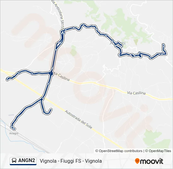 ANGN2 Bus Line Map