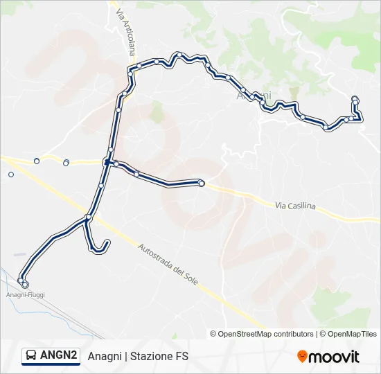 Percorso linea bus ANGN2