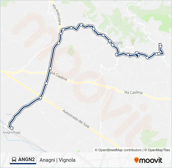 Percorso linea bus ANGN2