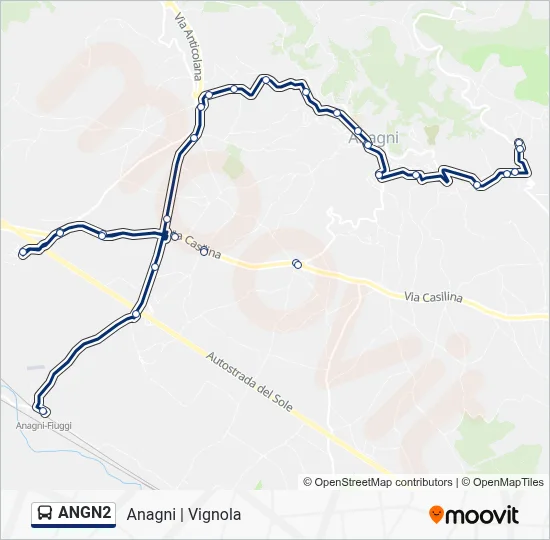 Percorso linea bus ANGN2