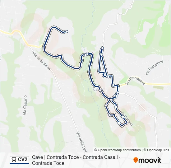 Percorso linea bus CV2