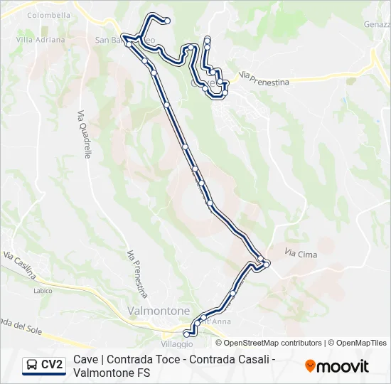 CV2 Bus Line Map