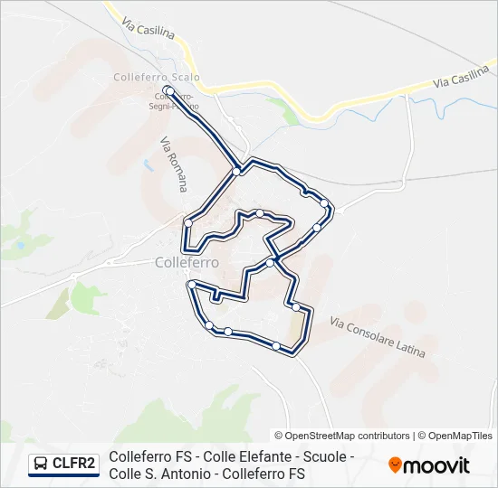 Percorso linea bus CLFR2