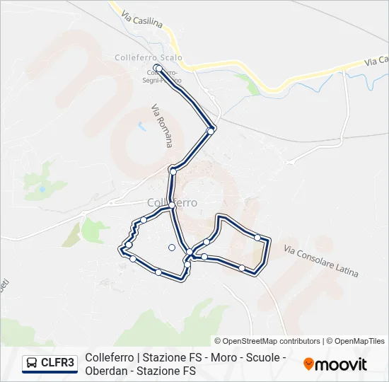 Percorso linea bus CLFR3