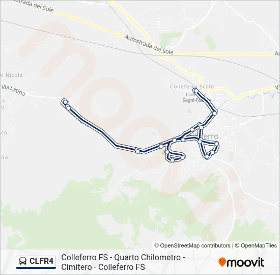 Percorso linea bus CLFR4