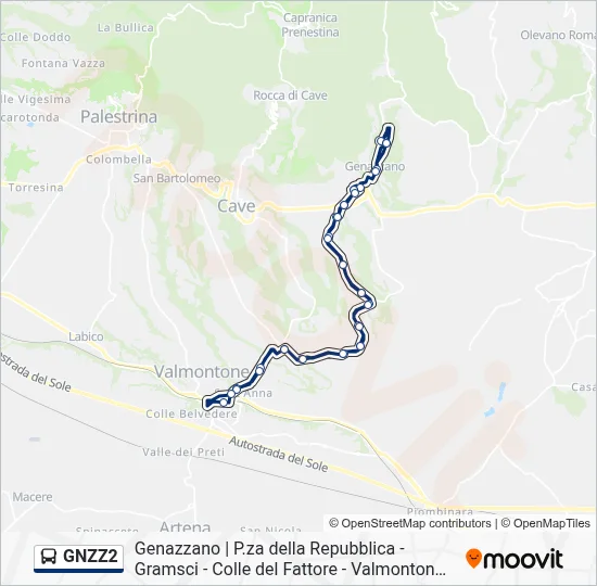 GNZZ2 Bus Line Map