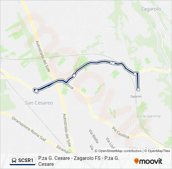 Percorso linea bus SCSR1