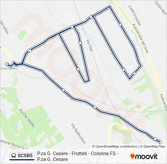 Percorso linea bus SCSR5