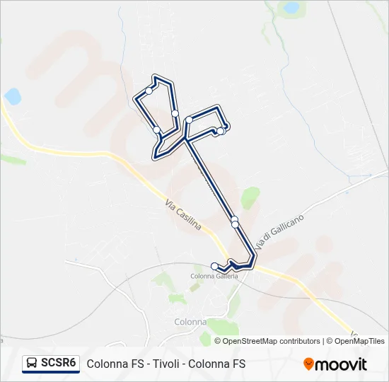 Percorso linea bus SCSR6