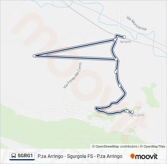 Percorso linea bus SGRG1