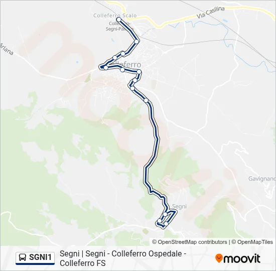Percorso linea bus SGNI1