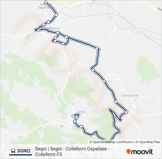 Percorso linea bus SGNI2