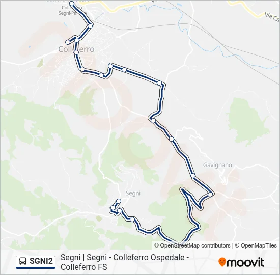 Percorso linea bus SGNI2