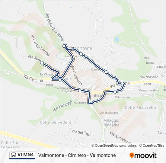 Percorso linea bus VLMN4