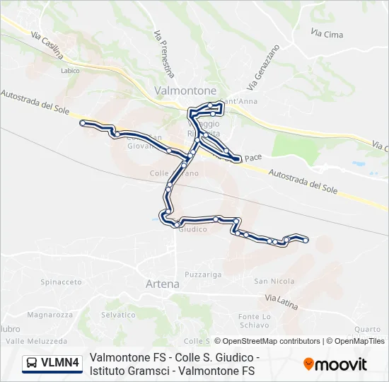 Percorso linea bus VLMN4