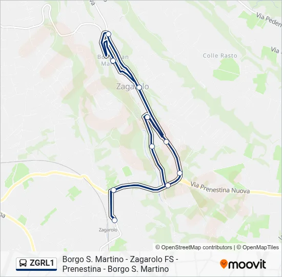 Percorso linea bus ZGRL1