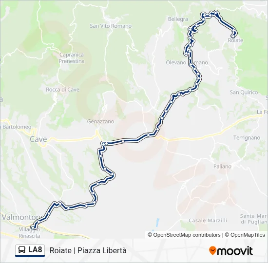 LA8 Bus Line Map