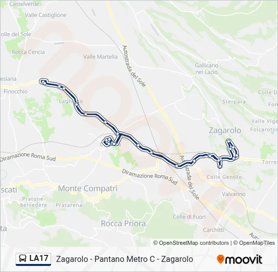 Percorso linea bus LA17