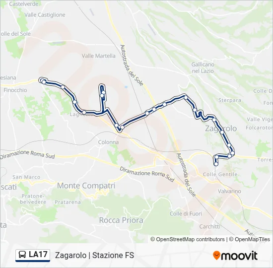 Percorso linea bus LA17
